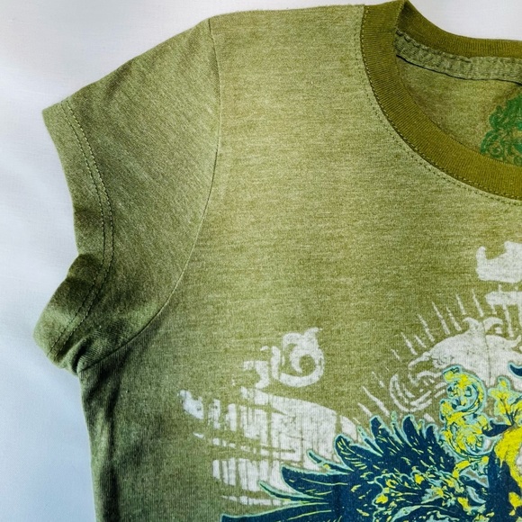 Women’s Green Grunge T shirt | Short Sleeve | Medium - Picture 3 of 8